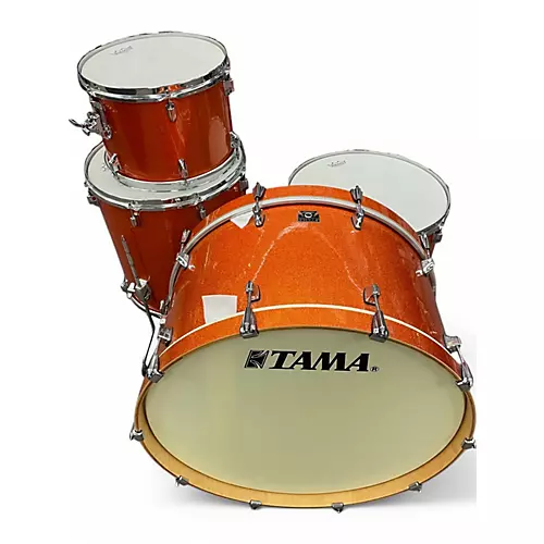 Used TAMA 4 Piece superstar classic orange sparkle Drum Kit orange sparkle