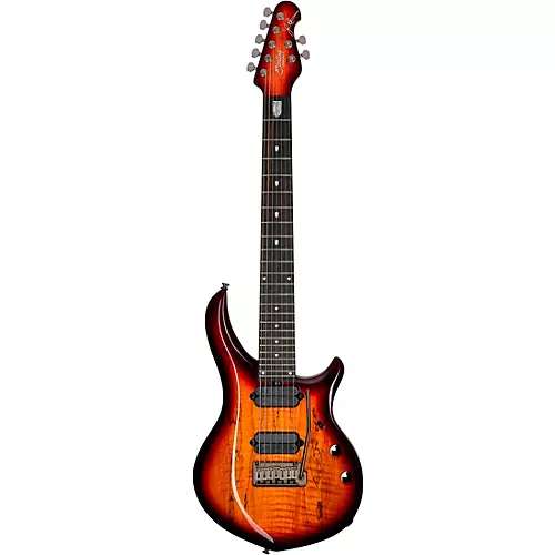 Sterling by Music Man Majesty With DiMarzio Pickups 7-String Electric Guitar Blood Orange Burst