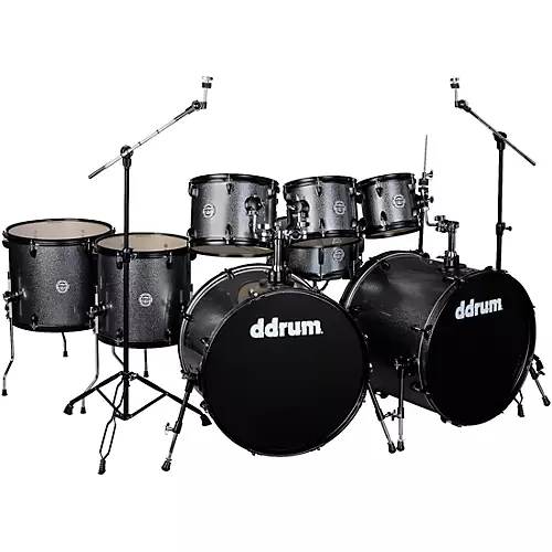 Ddrum D2 8-Piece Double Bass Complete Kit With Black Hardware Dark Silver Sparkle
