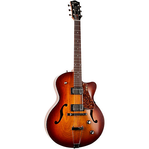 Godin 5th Avenue CW Kingpin II HB Hollow Body Electric Guitar Cognac Burst