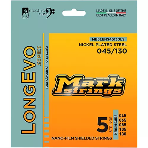 Markbass Longevo Series Nano Film Electric Bass Nickel Plated Steel 5 Strings (45 - 130) Medium Gauge