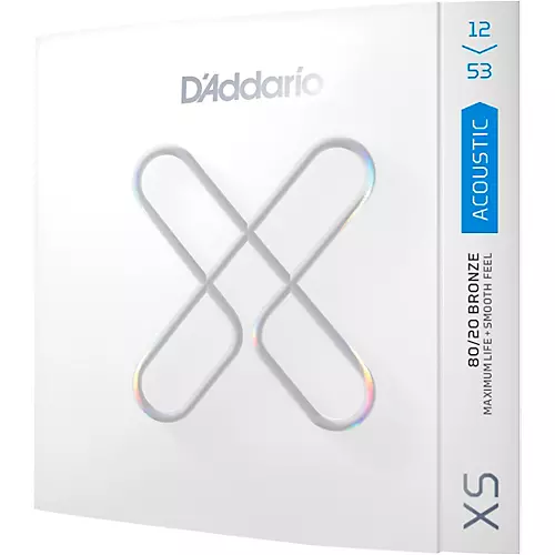 D'Addario XS Acoustic 80/20 Bronze Coated Guitar Strings Light Top/Medium Bottom (12-56)