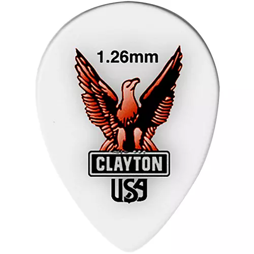 Clayton Acetal Small Teardrop Guitar Picks 1.26 mm 1 Dozen