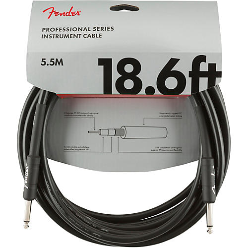 Fender Professional Series Straight to Straight Instrument Cable 15 ft. White Tweed