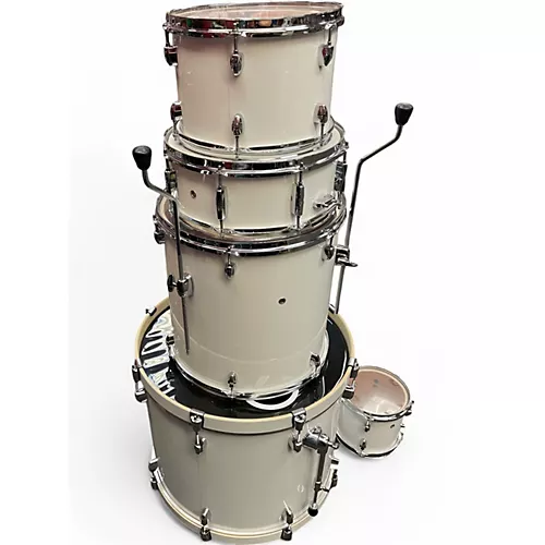 Used Pearl 6 Piece Export WHITE Drum Kit WHITE