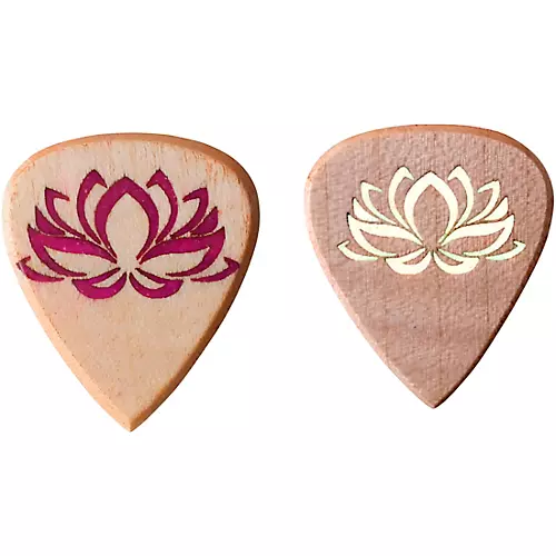 Knc Picks Lotus Maple Glowing Guitar Pick With Wooden Box Single