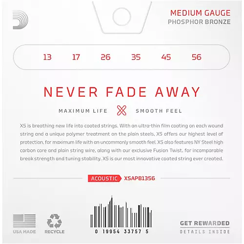 D'Addario XS Acoustic Phosphor Bronze Strings Light Plus (12.5 - 54)