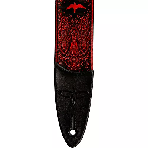 PRS Custom Jacquard Birds Fleur Guitar Strap Red 2 in.