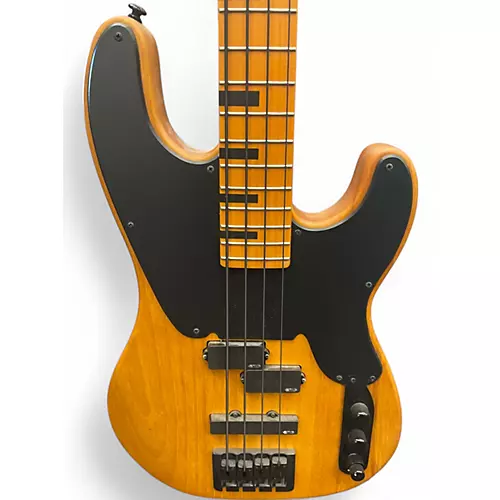 Used Schecter Guitar Research Model T Natural Electric Bass Guitar Natural