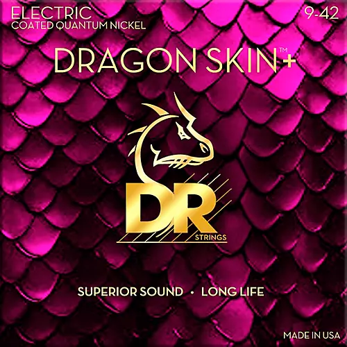 DR Strings Dragon Skin+ Coated Accurate Core Technology 6-String Nickel Electric Guitar Strings 10 - 52