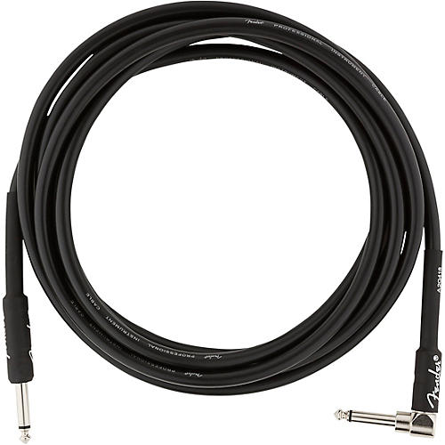Fender Professional Series Straight to Angle Instrument Cable 25 ft. Black