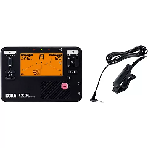 KORG TM-70 Tuner/Metronome and CM-400 Contact Microphone Combo White