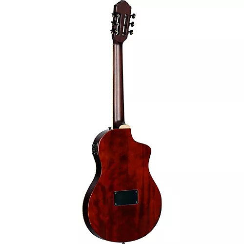 Ortega TourPlayer Deluxe Left-Handed Nylon-String Acoustic-Electric Guitar Tobacco Burst