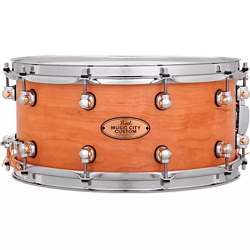 Pearl Music City Custom Solid Shell Snare Cherry in Hand-Rubbed Natural Finish 14 x 5 in.