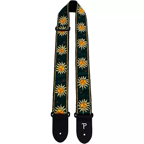 Perri's Premium Jacquard Guitar Strap Teal Suns 2 in.