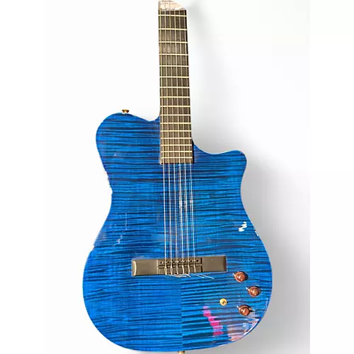 Used 2012 Carvin NS1 TRANS BLUE FALME Classical Acoustic Electric Guitar TRANS BLUE FALME