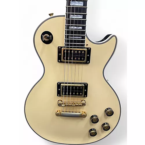 Used 2018 Epiphone Les Paul Custom Pro Antique Ivory Solid Body Electric Guitar Antique Ivory