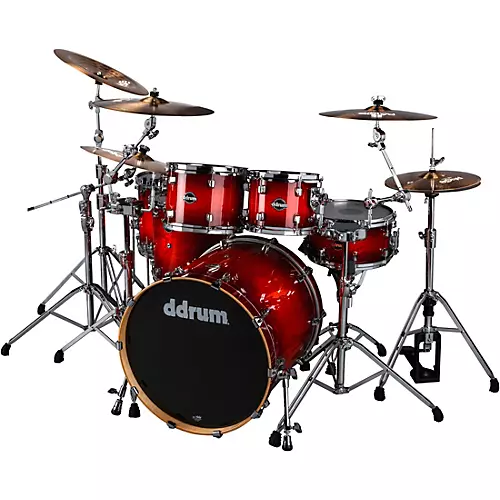 Ddrum Dominion Birch 6-Piece Shell Pack With Ash Veneer Trans Black