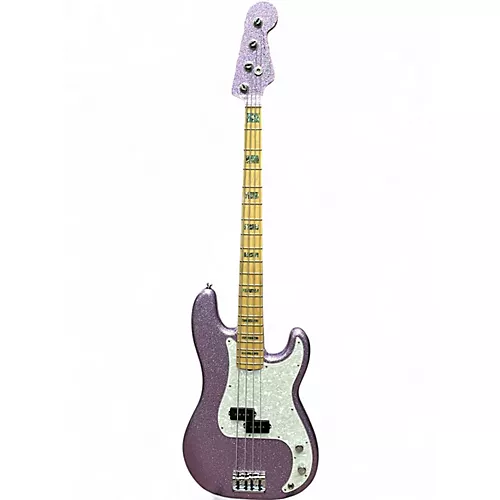 Used 2017 Fender Fender Adam Clayton Artist Series Signature Jazz Bass Purple Sprarkle Electric Bass Guitar Purple Sprarkle