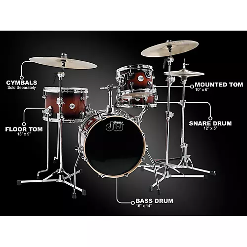 DW Design Series Mini-Pro 4-Piece Shell Pack With 16