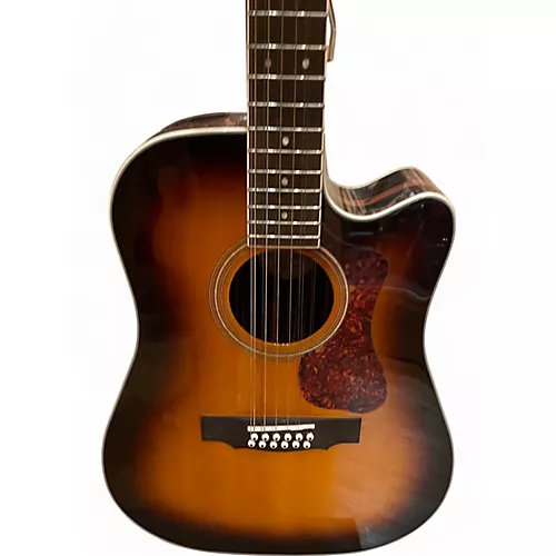 Used 2020s Guild D-2612CE DELUXE Antique Burst 12 String Acoustic Electric Guitar Antique Burst