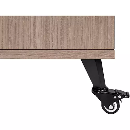 Gator GFW-ELITESIDECAR Elite Furniture Series Rolling Rack Sidecar Cabinet with Configurable Rack Space & Shelving Dark Walnut