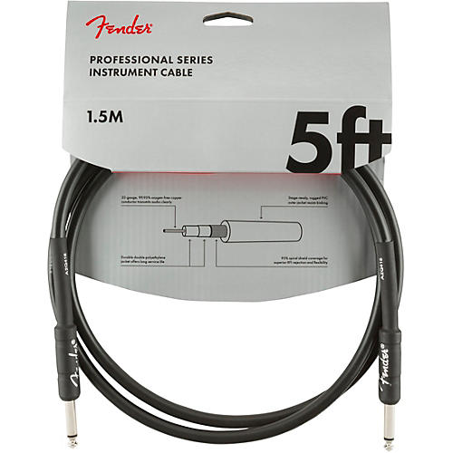 Fender Professional Series Straight to Straight Instrument Cable 15 ft. White Tweed