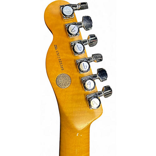 Used 2012 Fender American Select Telecaster Flame Maple Top Chambered Ash Body Trans Amber Hollow Body Electric Guitar Trans Amber