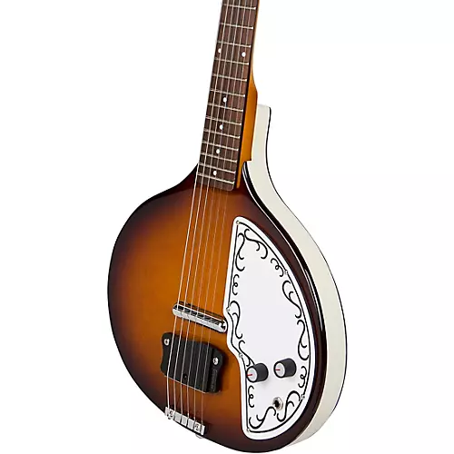 Danelectro Baby Sitar Electric Guitar Red Crackle