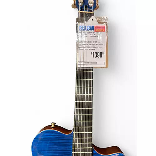 Used 2012 Carvin NS1 TRANS BLUE FALME Classical Acoustic Electric Guitar TRANS BLUE FALME