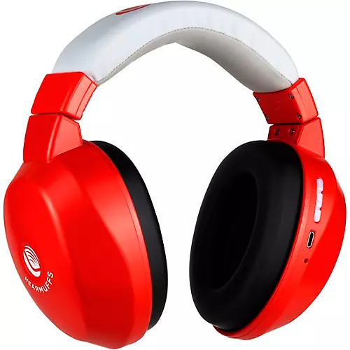 Lucid Audio Bluetooth Wireless Hearmuffs for Kids (5-10) Red