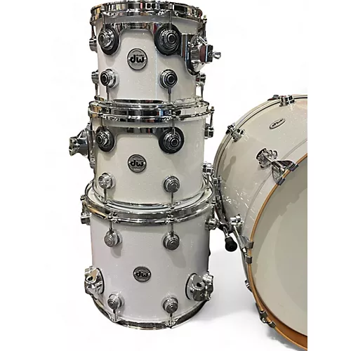 Used DW 4 Piece Collector's Series Pearl White Drum Kit Pearl White