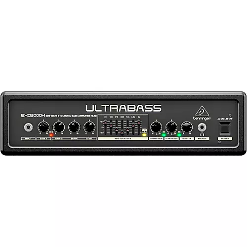 Behringer Ultrabass 300W 2-Channel 7-Band FBQ Equalizer Bass Amplifier Head Black
