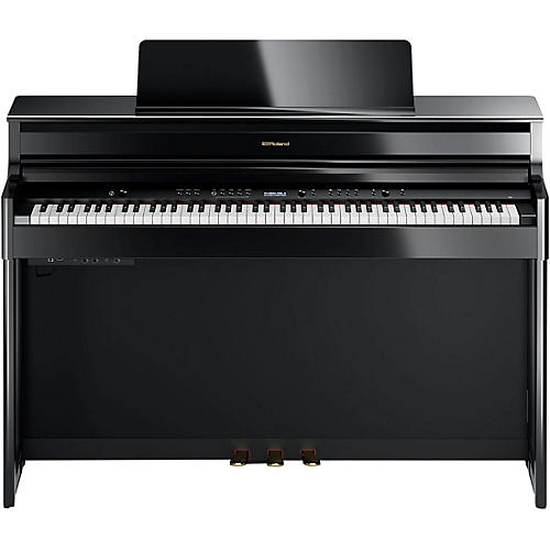 Roland HP704 Digital Upright Piano With Bench Polished Ebony