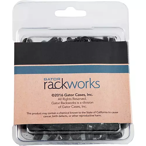 Gator GRW-SCRW025 25-Pack of Rack Screws with Washers, Black