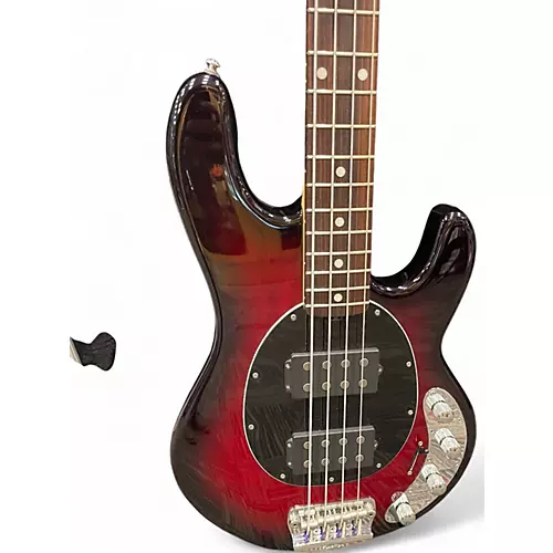 Used Ernie Ball Music Man Stingray HH 4 String Black Cherry Electric Bass Guitar Black Cherry