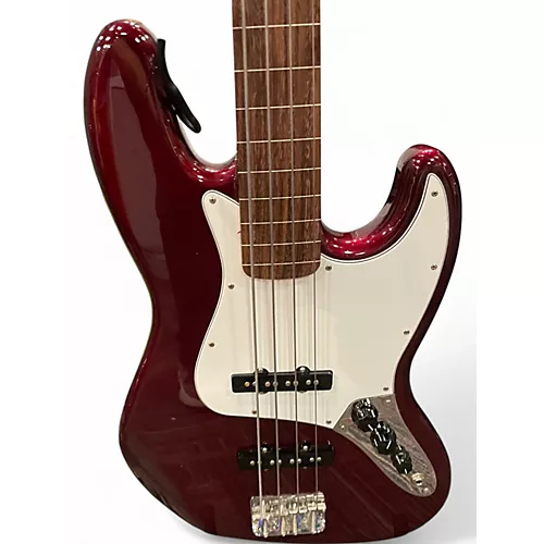 Used 2008 Fender Standard Fretless Jazz Bass Wine Red Electric Bass Guitar Wine Red
