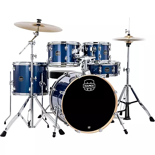 Mapex Venus 5-Piece Fusion Drum Set With Hardware and Cymbals Blue Sky Sparkle