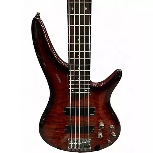 Used Ibanez SR405 5 String Brown Sunburst Electric Bass Guitar Brown Sunburst