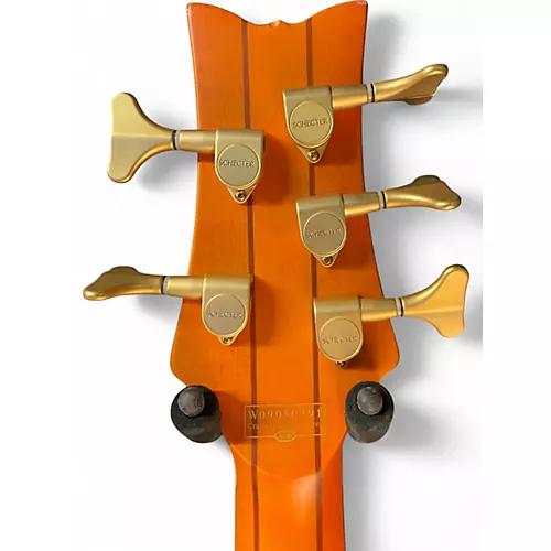 Used Schecter Guitar Research Stiletto Studio 5 String Satin Honey Electric Bass Guitar Satin Honey