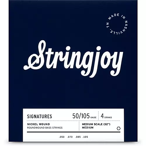 Stringjoy Signatures 4 String Medium Scale Nickel Wound Bass Guitar Strings 45 - 105