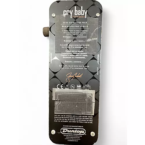 Used Dunlop JC95 Jerry Cantrell Signature Cry Baby Wah Effect Pedal