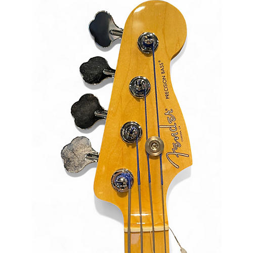 Used 2016 Fender American Standard Precision Bass Green Electric Bass Guitar Green