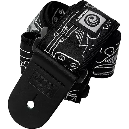 D'Addario Joe Satriani Nylon Guitar Strap Black/Red/Green Snakes Mosaic