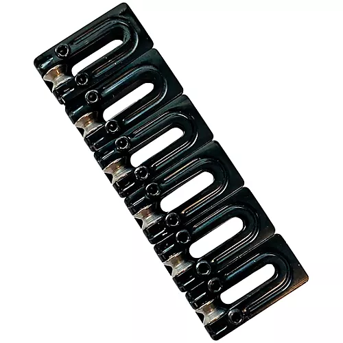 AxLabs String Surfer Brass Roller Saddles for Strat Style Bridges Black Nickel Narrow 2-1/16 in.