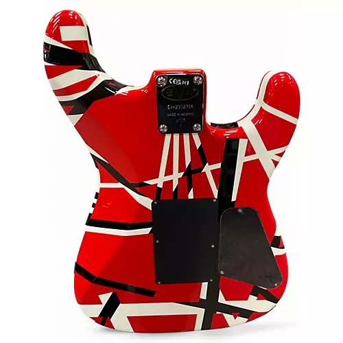 Used EVH Striped Series Left Handed Red with Black and White Stripes Electric Guitar Red with Black and White Stripes