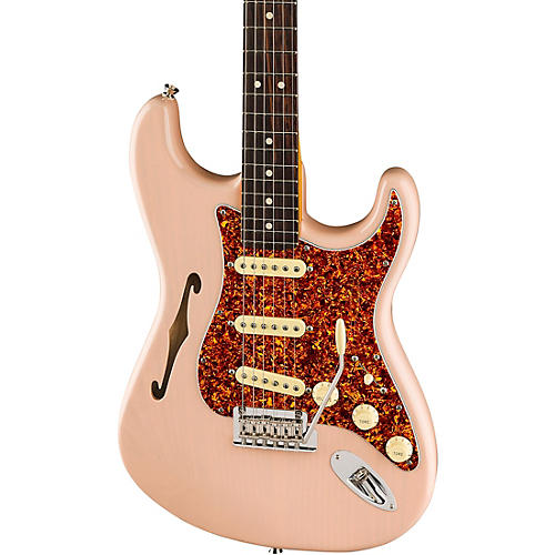Fender American Professional II Stratocaster Thinline Limited-Edition Electric Guitar Transparent Shell Pink