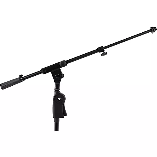 Shure Deluxe Tripod Mic Stand with Telescoping Boom and Pistol Grip One-Handed Clutch Black