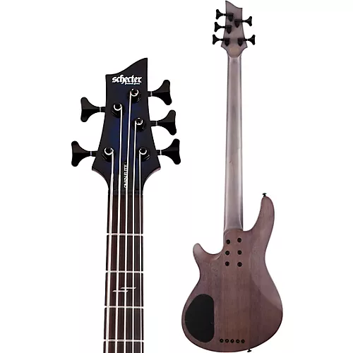 Schecter Guitar Research Omen Elite-5 5-String Electric Bass See-Thru Blue Burst