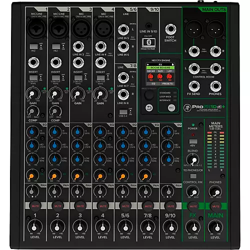 Mackie ProFX10v3+ 10-Channel Analog Mixer With Enhanced FX, USB Recording Modes & Bluetooth